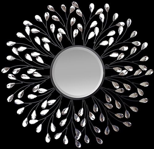 Lulu Decor, Decorative Crystal Metal Vine Wall Mirror, 24" Beveled Wall Mounted Mirror (L72MC)