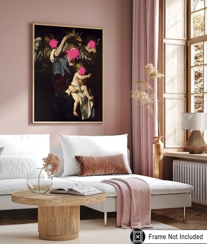 Poster Master Virgin and Child with Angels Print - Baroque Painting Poster - Altered & Pop Art - Trendy Gift for Men & Women - Wall Decor for Bedroom or Living Room - 11x14 UNFRAMED Wall Art