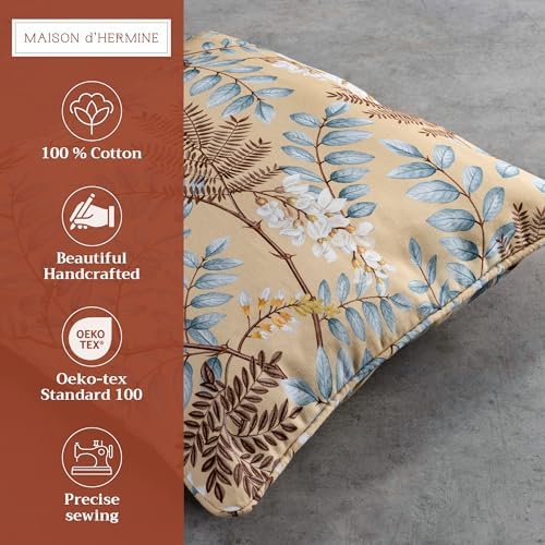 Maison d' Hermine Throw Pillow Covers 100% Cotton (18" x 18" - Pack of 1)
