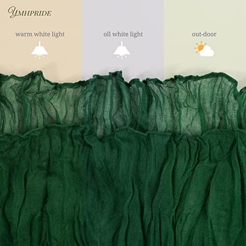 YMHPRIDE 12 Pack Cheesecloth Table Runner 35x120in Dark Green Table Runner