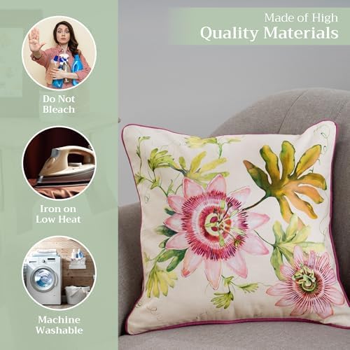 Maison d' Hermine Throw Pillow Covers 100% Cotton (18" x 18" - Pack of 1)