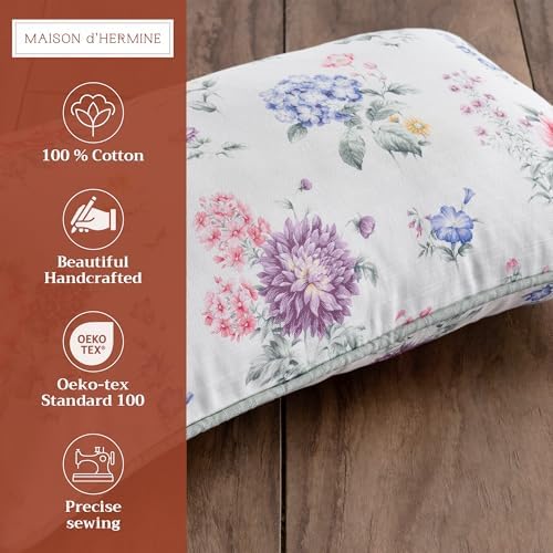 Maison d' Hermine Throw Pillow Covers 100% Cotton (12" x 20" - Pack of 1)