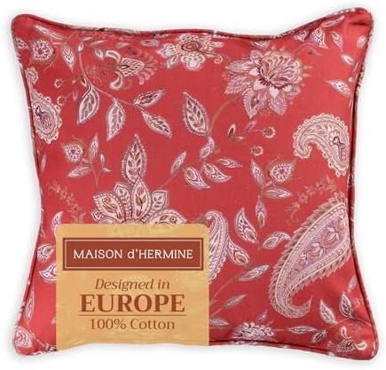 Maison d' Hermine Throw Pillow Covers 100% Cotton (18" x 18" - Pack of 1)