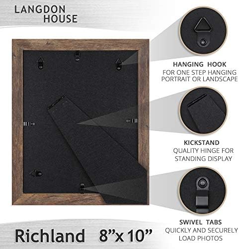 Langdon House 8x10 Picture Frames (Rustic Brown, 6 Pack) Traditional Wood-Like Photo Frames for Any Décor Style, Richland Collection