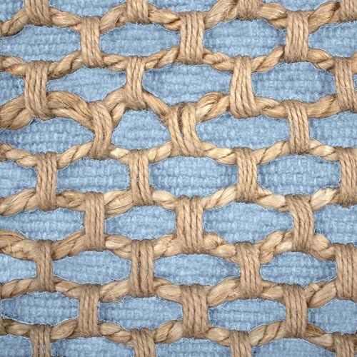 Boho Living Jada Decorative Throw, (2) 20" x 20" Pillow Covers, Light Blue 2 Count