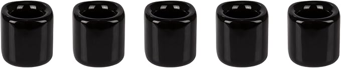 Mega Candles 10 pcs Black White 1/2 Inch Diameter Ceramic Chime Ritual Spell Candle Holders, Great for Casting Chimes, Meditation, Rituals, Spells, Vigil, Witchcraft, Wiccan Supplies