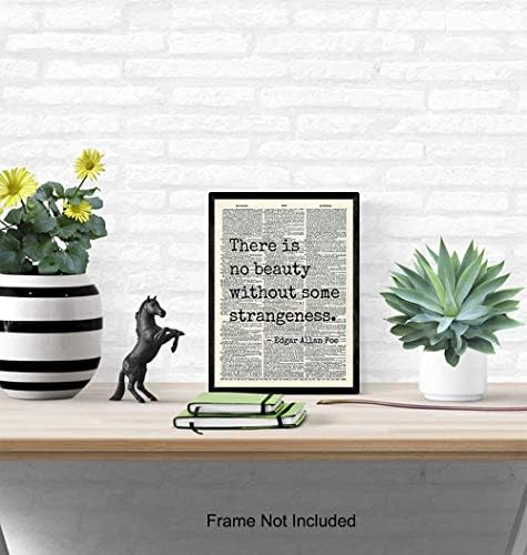 Edgar Allan Poe Quote 8x10 Dictionary Art Wall Decor Picture - Upcycled Vintage Retro Decoration for Home, Office, Apartment, Living Room, Bedroom, Bathroom - Gift for Poetry Fans