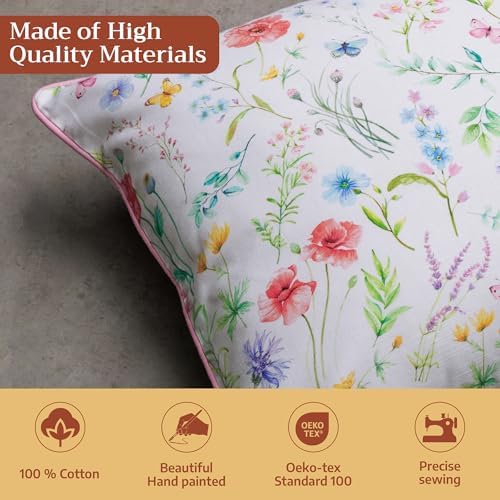 Maison d' Hermine Throw Pillow Covers 100% Cotton (18" x 18" - Pack of 1)