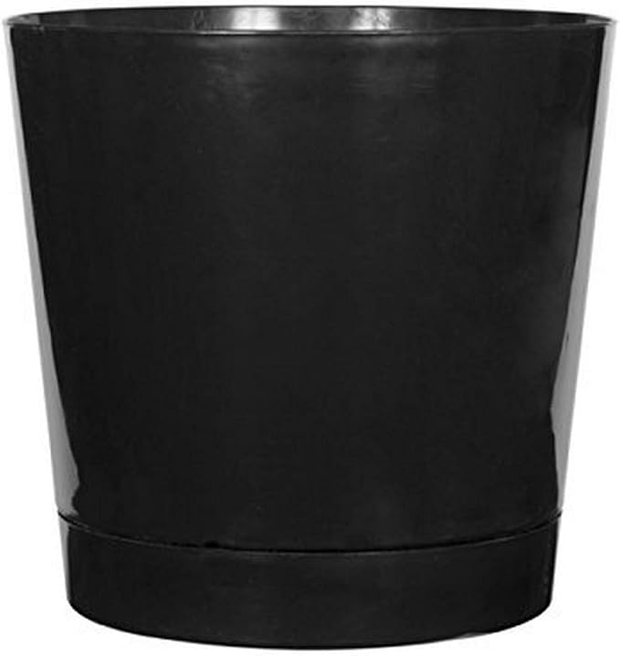 Novelty Majestic Full Depth Round Cylinder Pot, Glossy Black, 12-Inch (10128)