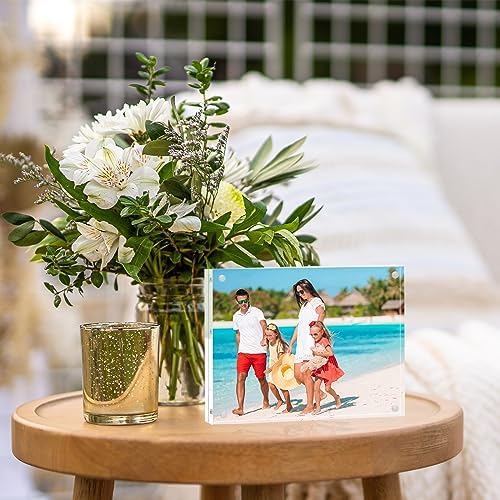 TWING 8x10 Acrylic Frame 2 Pack,20MM Thicker Frameless Clear Picture Frames
