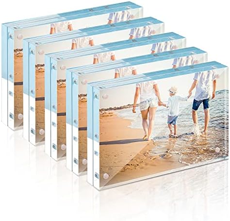 TWING 8x10 Acrylic Frame 5 Pack,24MM Thicker Frameless Clear Picture Frames