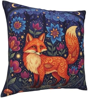 Forest Fox Throw Pillow Cover for Sofa, Bed, and Living Room