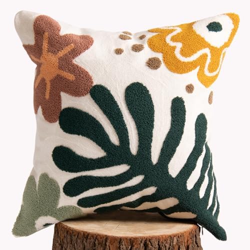 lifein 18x18 Pillow Covers-Throw Pillow Cover Tufted Boho Jacquard Pillow Covers Farmhouse Decorative Pillow Cover Pillow Cases for Gift Couch Sofa Bed Chair Living Room Home Decor