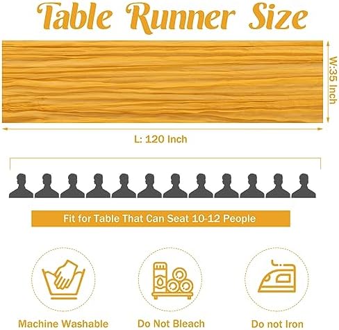 Mustard 10FT Cheesecloth Table Runner Boho Gauze Fabric Table Runner Rustic Sheer Runner for Wedding Bridal Baby Shower Birthday Party Boho Table Decor（1 Pack Mustard）