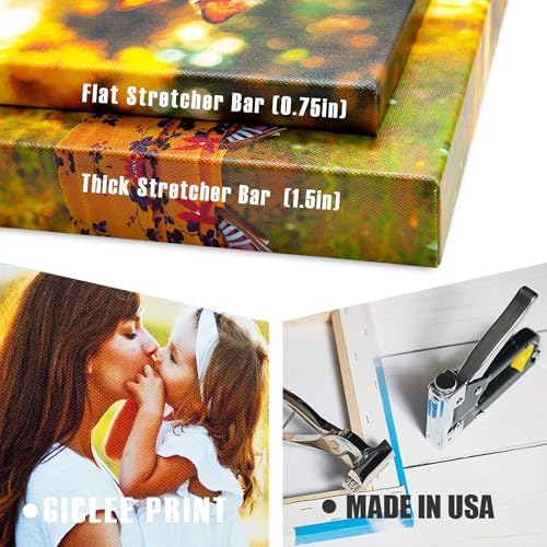 A&T ARTWORK Photo Canvas Prints Size:8x10 10x18“ 12x18 16x20 12x24 16x24 20x24 16x30 20x30 24x30 18x36 24x36 30x36 24x45 30x45 36x45 inches Photo to Canvas Stretched over Standard Wooden Frame
