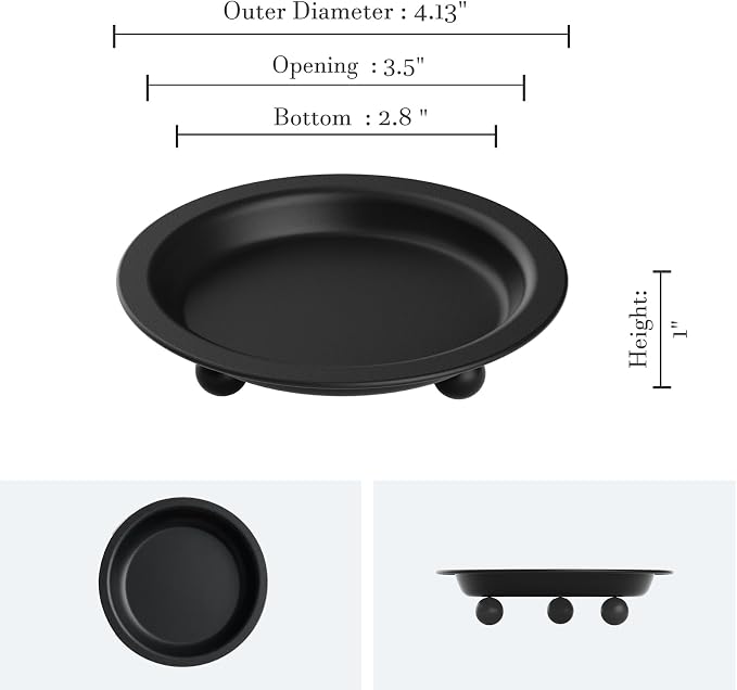 Candle Holder, Round Tray for up to 2.8 Inch Pillar & Ball Candles
