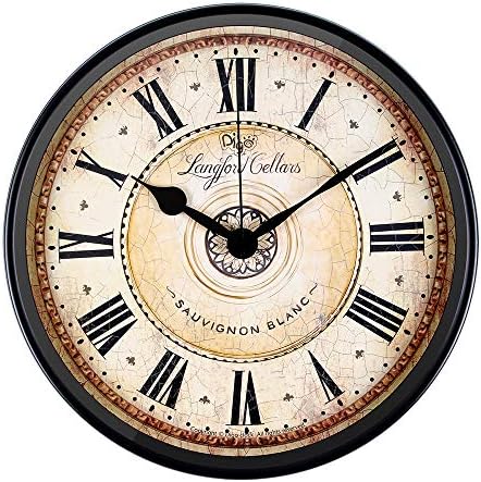 Justup 12 inch Metal Black Wall Clock European Style Retro Vintage Clock