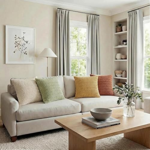 Fancy Homi 4 Packs Decorative Throw Pillow Covers for Living Room Couch Bed, Modern Farmhouse Boho Home Décor Accent Cushion Case, 18" x 18", Fall