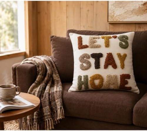 Boho Throw Pillow Covers 18x18 Tufted Fall Home Decor for Couch