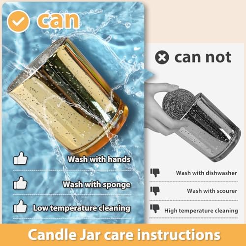 SHOWIN Thick Candle Jars for Making Candles 12 Pcs, 7 OZ Empty Jars with Wood Lids for Candle Making, Sample Container, Gold