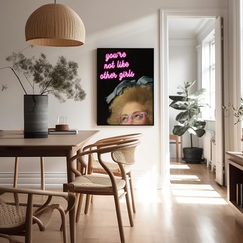 Poster Master You're Not Like Other Girls Print - Pink Neon Poster - Altered & Pop Art - Trendy Gift for Men & Women - Wall Decor for Bedroom, Living Room or Office - 11x14 UNFRAMED Wall Art