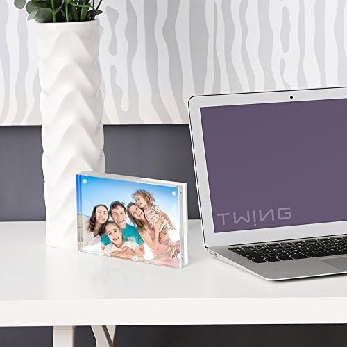 TWING 5x7 Acrylic Frame 1 Pack,24MM Thicker Frameless Clear Picture Frames