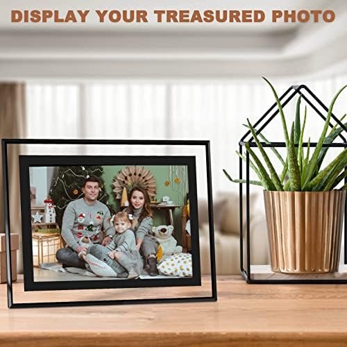 5x7 Picture Frames Set of 2, Black Glass Photo Frame, Only for Tabletop Display, Gift Picture Frame, Horizontally or Vertically (5x7, Black)
