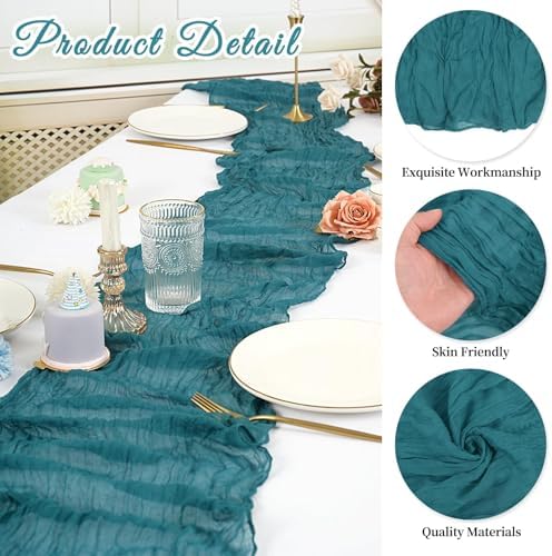 20 Pack Cheesecloth Table Runner 17 x 108 Inch, Teal