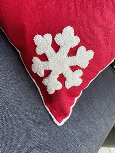 Red Decor Pillow Covers 18x18 Holiday Pillowcases Outdoor Embroidered Cushion for Farmhouse Sofa Office Bed Car 2PCS