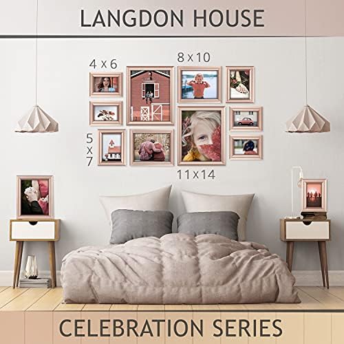 5x7 Picture Frames - Rose Gold, 3 Pack - Celebration Collection