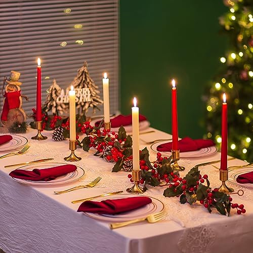 Sziqiqi Gold Candlestick Candle Holders Set of 6, for Wedding Table