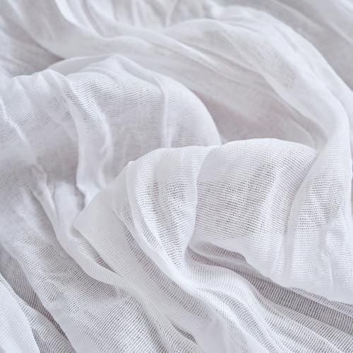 Asee'm 2pcs Cheesecloth Table Runner 120 Inches Long Ivory Boho Gauze Cheese Cloth Runner 10FT Rustic Sheer Table Runners for Christmas Wedding Party Baby Shower Spring Easter Decoration
