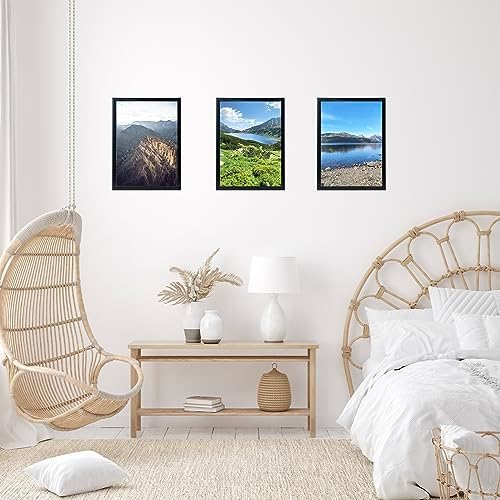 JCJMY 9.5x13 Picture Frame Set of 6 Black for Wall Hanging, Wall Mounting Horizontally or Vertically, 9.5 x 13 Wall Gallery Poster Photo Frame with Shatter Resistant Plexiglass, 6 Pack, Black