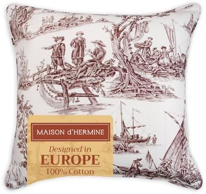 Maison d' Hermine Throw Pillow Covers 100% Cotton (18" x 18" - Pack of 1)