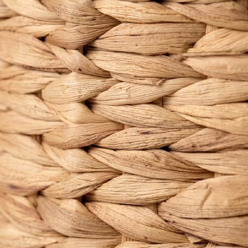Set of 2 Water Hyacinth Hand Woven Basket, Wicker Hanging Wall Basket, handmade Decor & Storage Organizer for Entryway, Bathroom, Living Room, Farmhouse, and Front Door, 8.7 x 4.7 x 11.4 inch