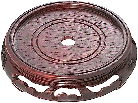 B&P Lamp® 5 Inch Top Inset Diameter Oriental Wooden Base, Waxed Rosewood Finish