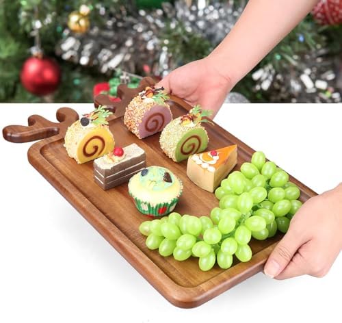 Large Wooden Platter Christmas Charcuterie Board Holiday Trays Cookie Plate