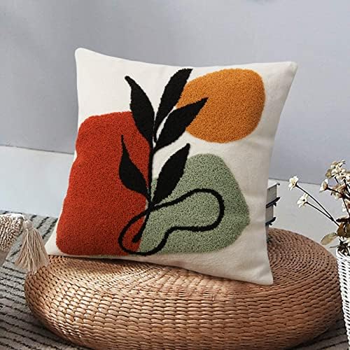 Merrycolor Abstract Boho Tufted Throw Pillow Covers 18x18 Mid Century Modern Pillow Covers Boho Pillows Decorative Throw Pillow Case Minimalist Bohemian Aesthetic Pillow Covers for Bed Couch Home,1PC