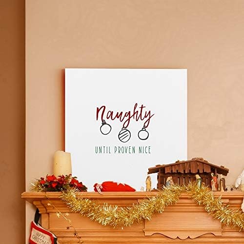 Renditions Gallery Abstract Wall Art Paintings for Home Decor Naughty until Proven Nice Canvas Hanging Artwork for Living Room Home Kitchen Wall Decorations - 24"X24" LT05