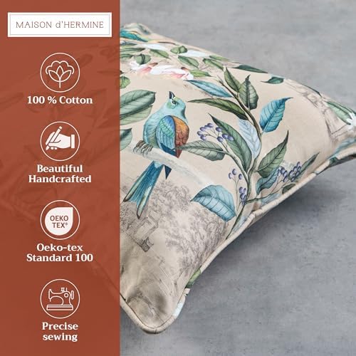 Maison d' Hermine Throw Pillow Covers 100% Cotton (18" x 18" - Pack of 1)