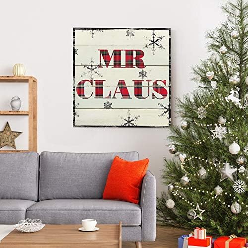 Renditions Gallery Canvas Wall Art for Christmas Decorations Mr Santa Claus Texture Abstract Artwork for Living Room Home Kitchen Wall Decor - 40"X40" LT05