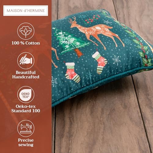 Maison d' Hermine Throw Pillow Covers 100% Cotton (12" x 20" - Pack of 1)