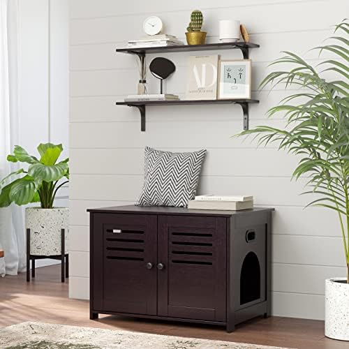 DINZI LVJ Long Wall Shelves, 31.5Inch Wooden Wall Mounted Shelves, Set of 2