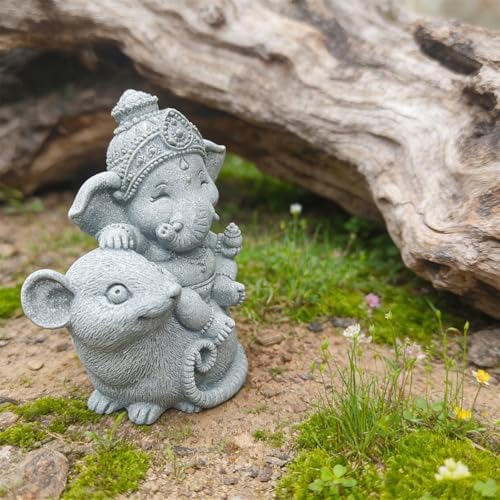 Hindu Elephant Statue Lord Ganesha Figurine Meditation Buddha Sculpture, D