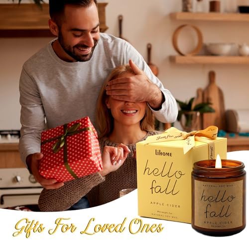 Lihome Fall Candles - Fall Decor for Home, Gifts for Women(Apple Cider)