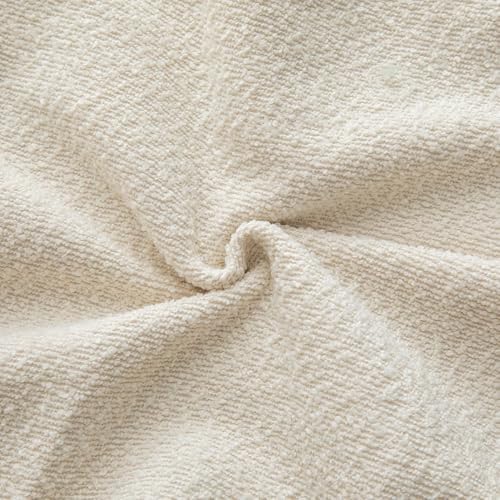 MANDIOO Pack of 2 Decorative Throw Pillow Covers Accent Solid Woven Textured Cushion Covers Pillow Cases Bedroom Living Room Sofa Home 12 x 20 Inch Beige