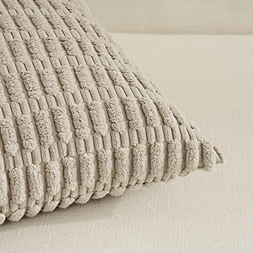 Fancy Homi 4 Packs Decorative Throw Pillow Covers for Living Room Couch Bed, Modern Farmhouse Boho Home Décor Accent Cushion Case, 20" x 12", Taupe