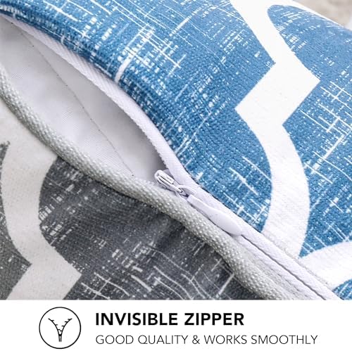 Beauoop Throw Pillow Covers 20x20 for Couch Sofa Moroccan Blue Gray 2 Sets