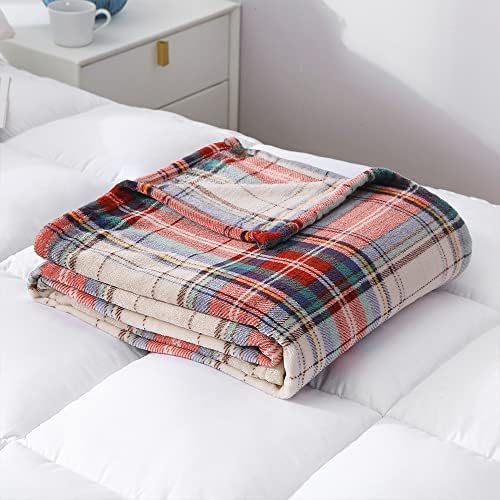 MERRYLIFE Tartan Plaid Print Throw Blanket for Couch Sofa Twin Size 60" 90" | Grid Pattern, Ultra-Plush Soft, Decorative Colorful Travel Blanket, farmhouse, Gift Choice, Home Bed Use