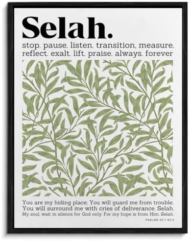 Christian Framed Wall Art Religious Biblical Painting | Bible Verse Selah Scripture Psalm 32:7 Poster Print Wall Decor for Home Living Room Bedroom Decoration 11.5x15 Inches